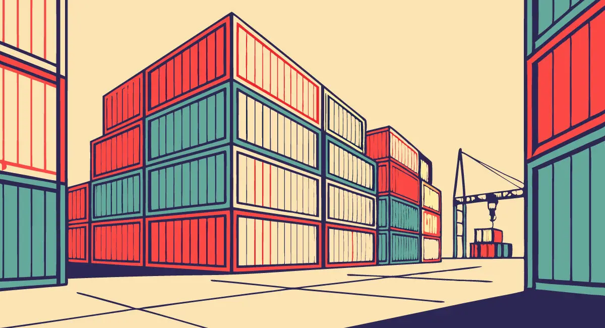 Shipping Container with Cubus containers