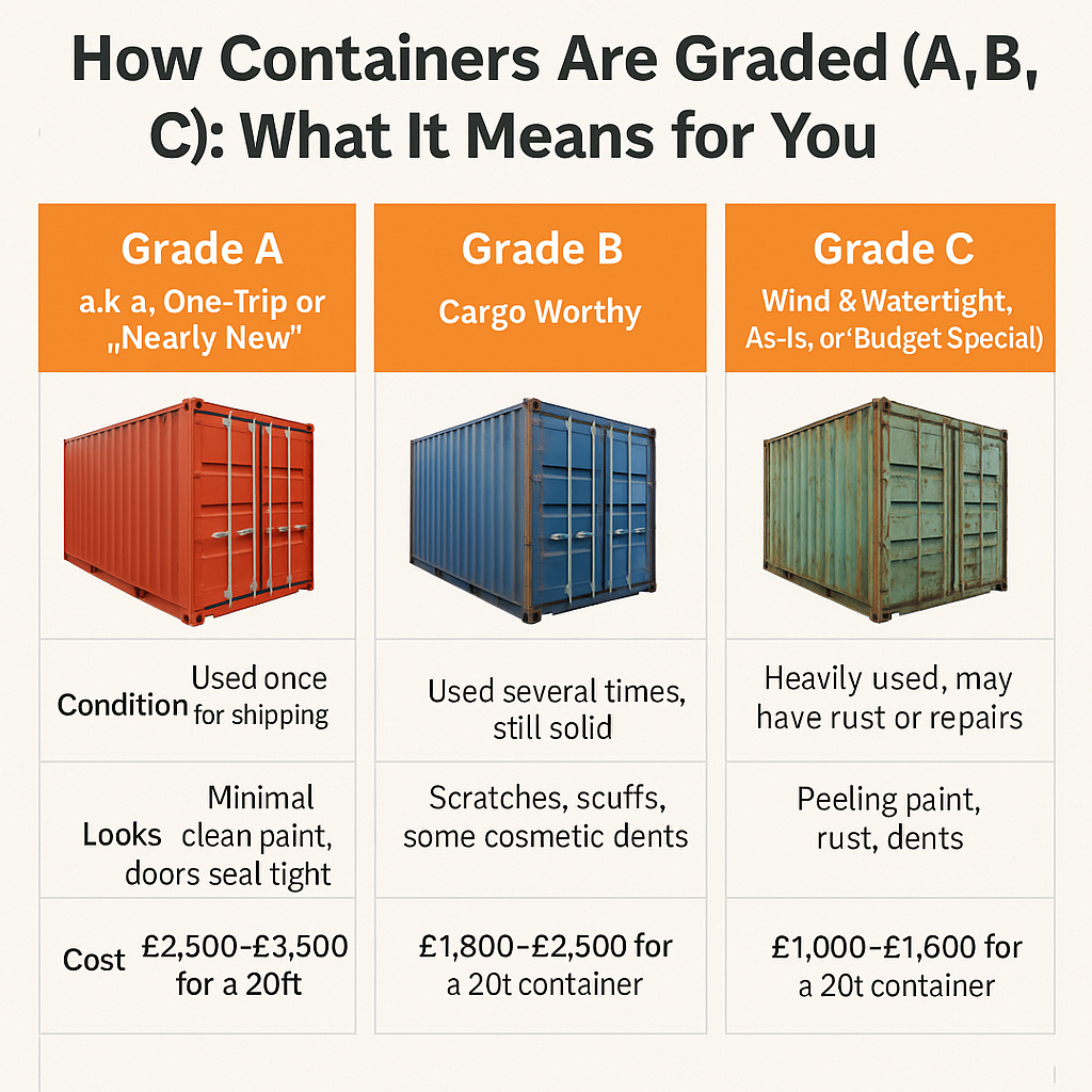 container grades with Cubus containers