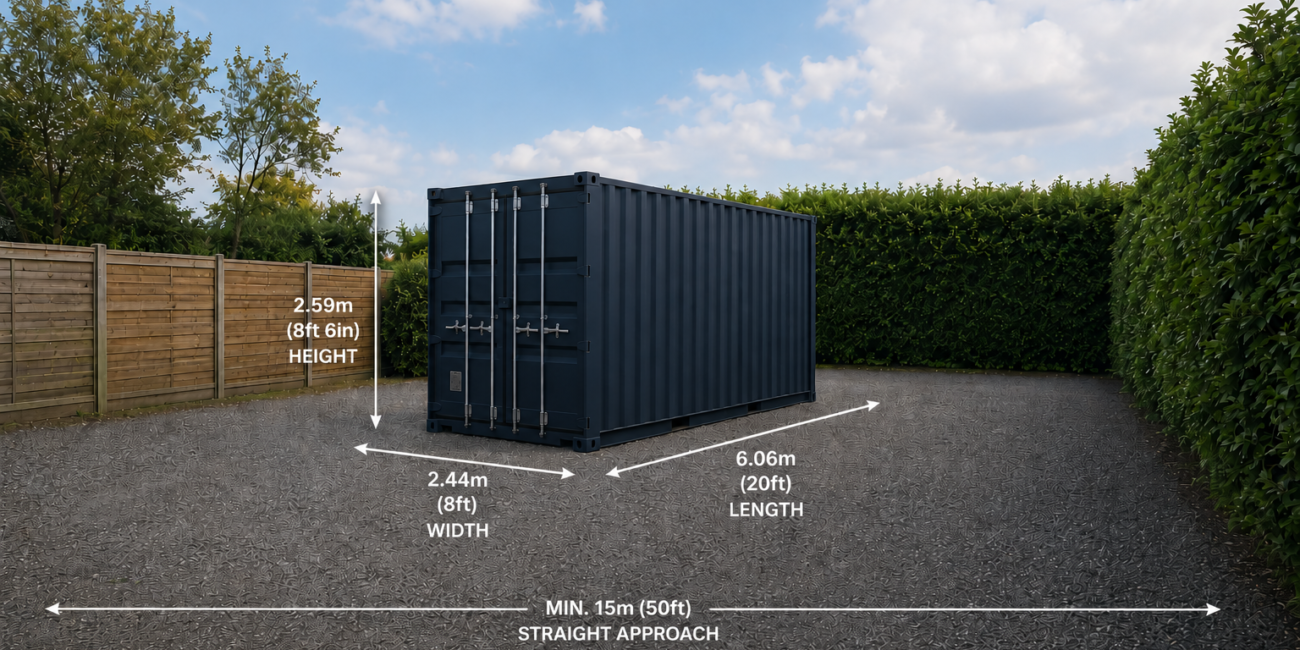 container delivery site with Cubus Containers